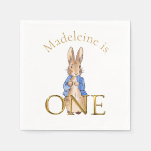 Custom Name Peter the rabbit First Birthday ONE Napkin