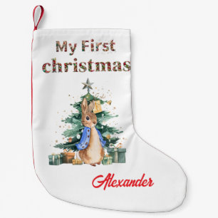 Custom Name Peter the Rabbit My First Christmas Small Christmas Stocking