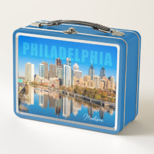 Custom Name Philadelphia Pennsylvania Metal Lunch Box