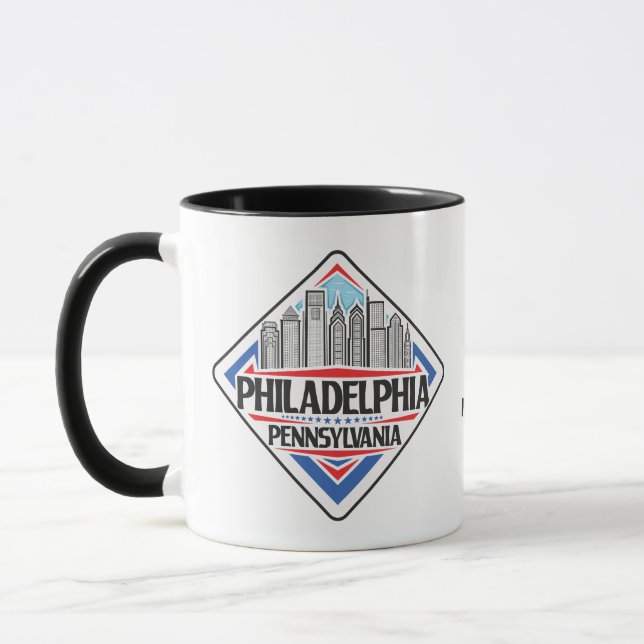 Custom Name Philadelphia Pennsylvania Mug (Left)