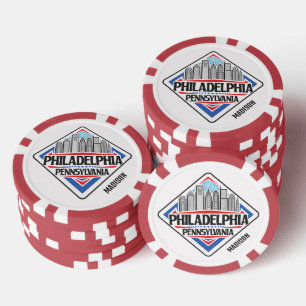 Custom Name Philadelphia Pennsylvania Poker Chips