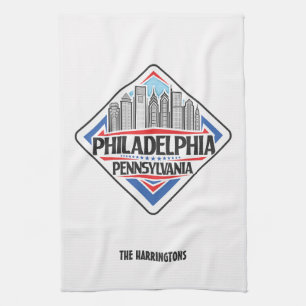 Custom Name Philadelphia Pennsylvania Tea Towel