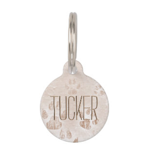 Custom Name Phone Number Paw Print Pet ID Tag