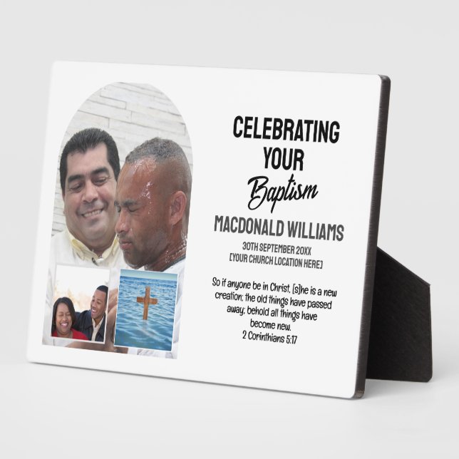 Custom Name Photo CELEBRATING YOUR BAPTISM  Plaque (Side)