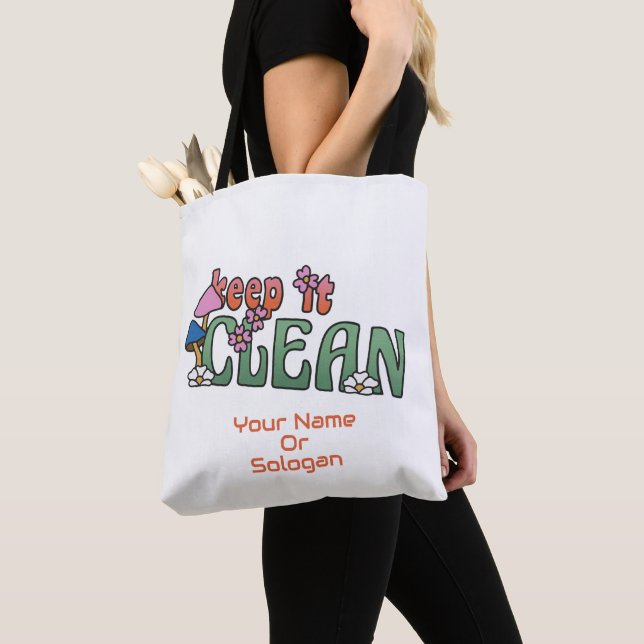 Custom Name & Photo Clear Tote Bag (Close Up)