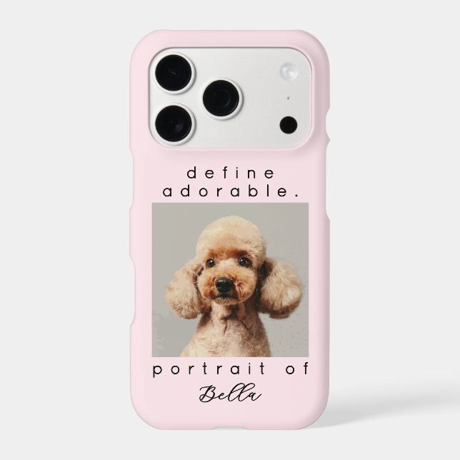 Custom Name Photo Cute Dog Fun Quote Pastel Pink  (Back)