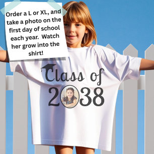 Custom Name, Photo, Handprint Class of 2038  T-Shirt