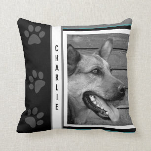 Custom Name & Photo Pet Throw Pillow