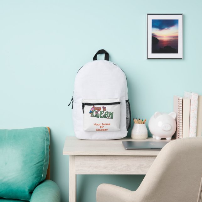 Custom Name & Photo  Printed Backpack (Insitu)