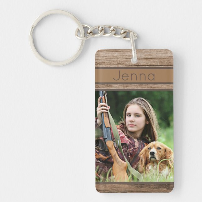 Custom Name/Photo Wood Design Key Ring (Front)