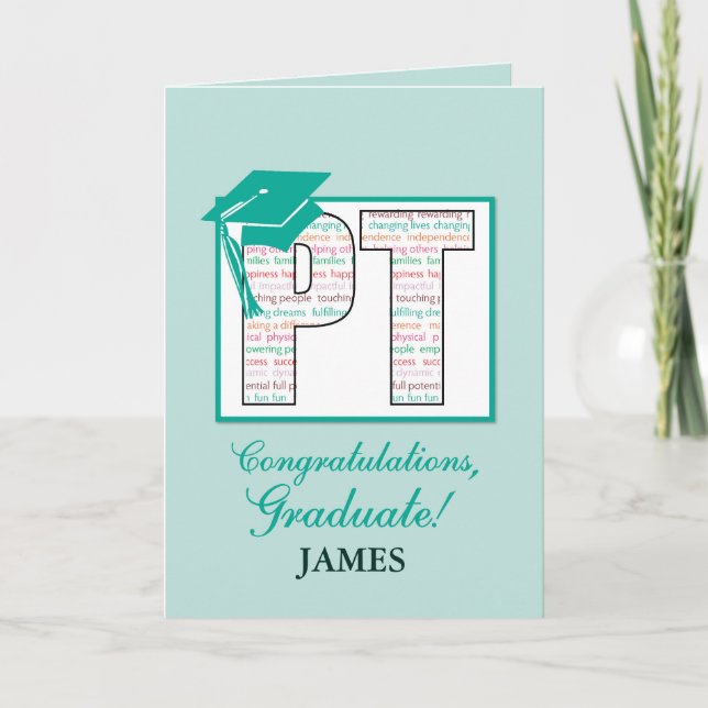 Custom Name Physical Therapy Graduation  Congratul Card (Front)