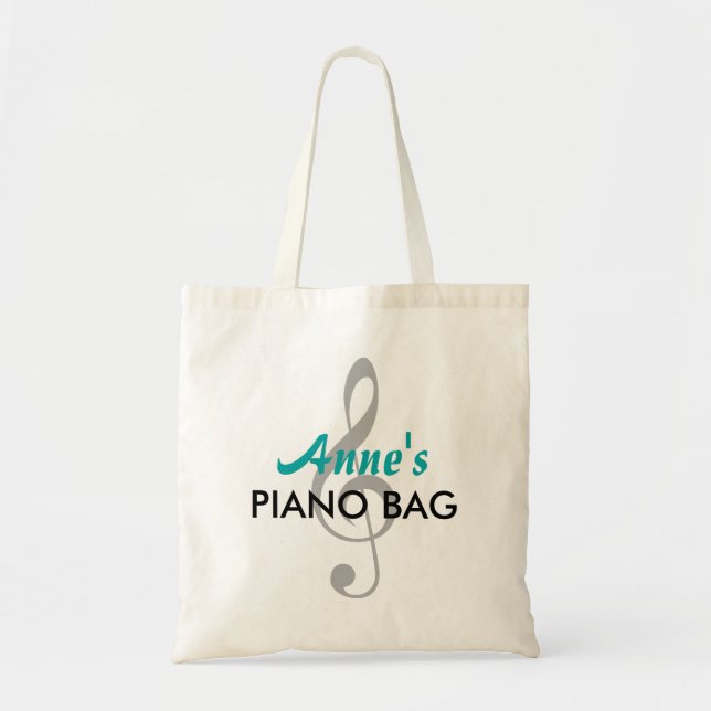 Custom Name Piano Bag - Teal (Front)