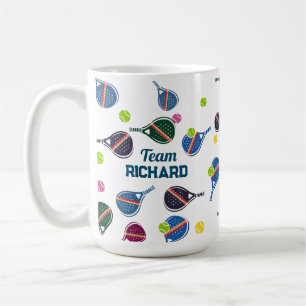Custom Name Pickleball Sports Team Colourful  Coffee Mug