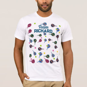 Custom Name Pickleball Sports Team Colourful T-Shirt