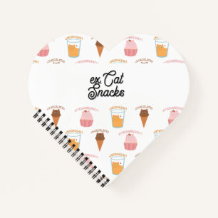 Custom Name Pink Cupcake and Black Cat Pattern  Notebook