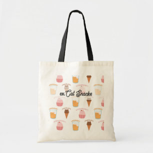 Custom Name Pink Cupcake and Black Cat Pattern  Tote Bag