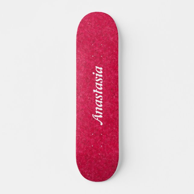 Custom name pink girly modern pattern skateboard (Front)