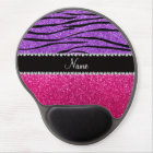 Custom name pink glitter pastel purple zebra strip