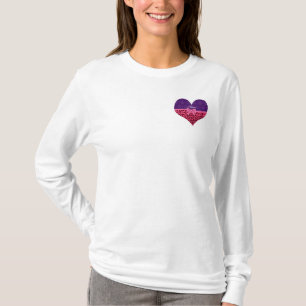 Custom name pink leopard purple damask bow T-Shirt