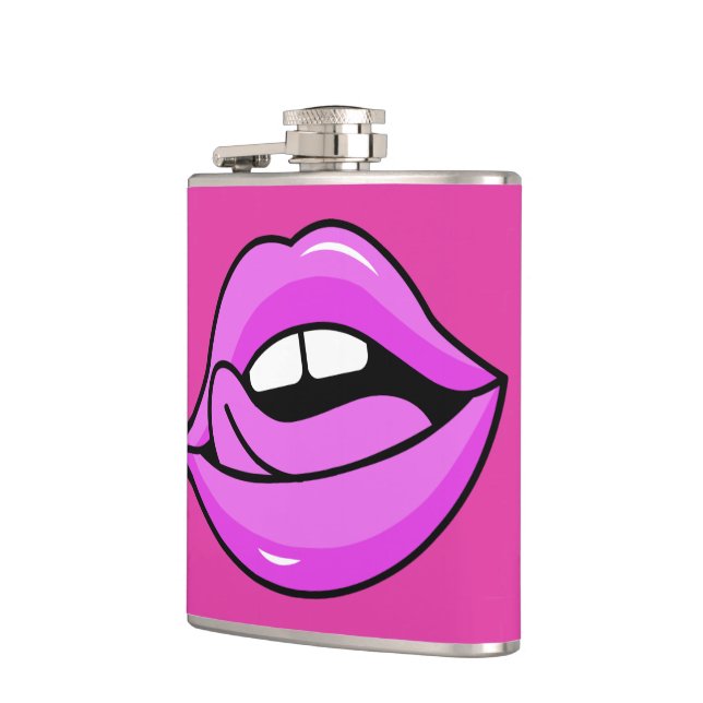 Custom name Pink Lips flask (Left)