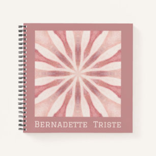 Custom Name Pink Modern Floral Chic Pretty Girly Notebook