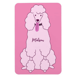 Custom Name Pink Poodle Magnet