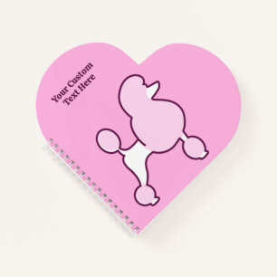 Custom Name Pink Poodle Notebook