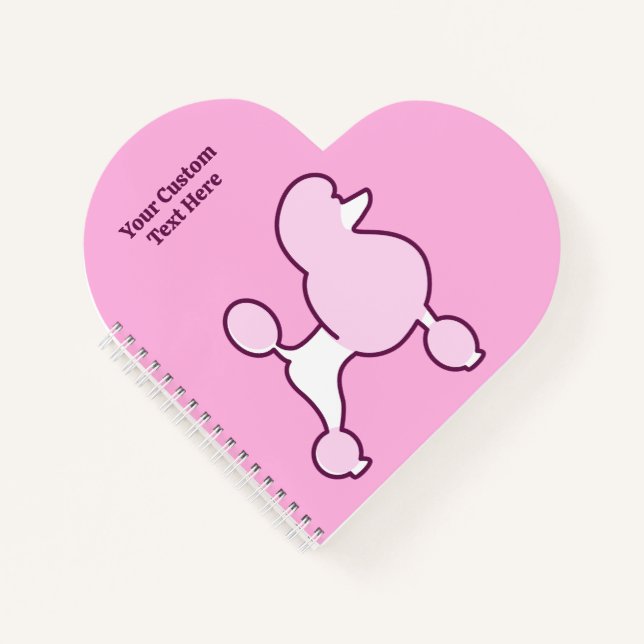 Custom Name Pink Poodle Notebook (Front)