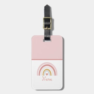 Custom Name Pink Rainbow Luggage Tag