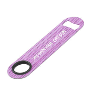 Custom name pink stripes textiled