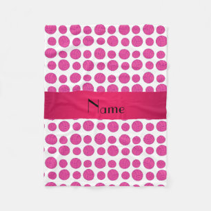Custom name pink volleyball pattern fleece blanket