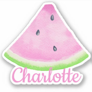 Custom Name Pink Watermelon Sticker