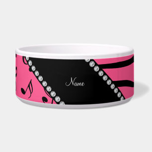 Custom name pink zebra stripes pink music notes