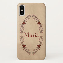 Custom Name Pip Berry Hearts iPhone X Case