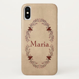 Custom Name Pip Berry Hearts iPhone X Case