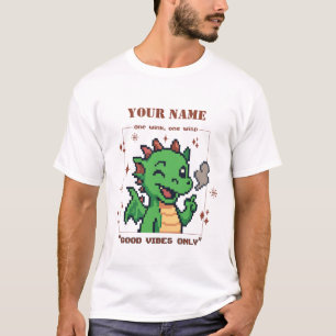 Custom Name Pixel Dragon Tee — Retro 8-Bit Cute T-