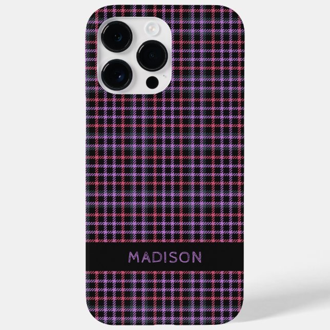 Custom Name Plaid / Tartan Pattern Case-Mate iPhone Case (Back)