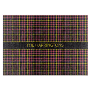 Custom Name Plaid / Tartan Pattern Cutting Board