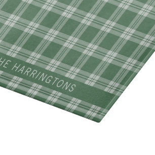 Custom Name Plaid / Tartan Pattern Cutting Board