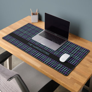 Custom Name Plaid / Tartan Pattern Desk Mat