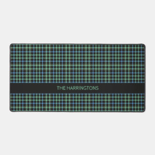 Custom Name Plaid / Tartan Pattern Desk Mat
