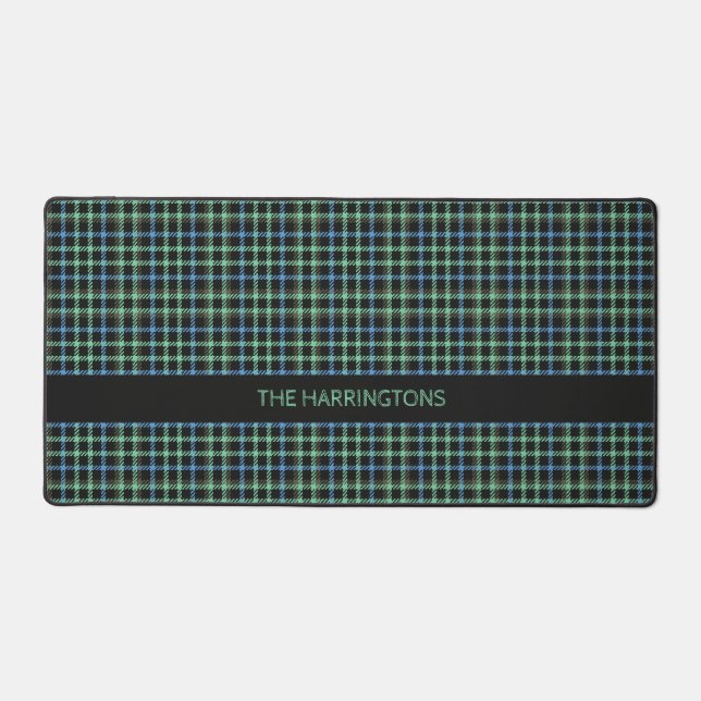 Custom Name Plaid / Tartan Pattern Desk Mat (Front)