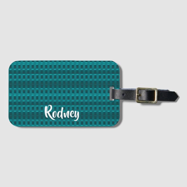 Custom name plastic blocks luggage tag (Front Horizontal)
