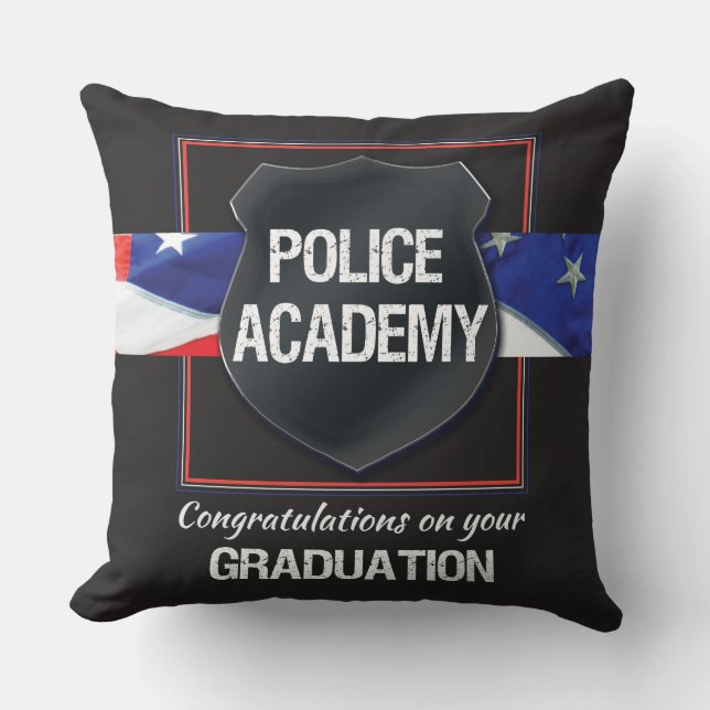 Custom Name, Police Academy Graduation Cushion (Front)