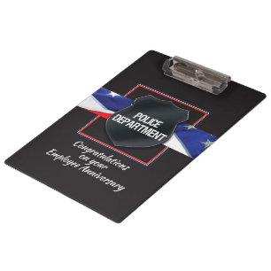 Custom Name, Police Employee Anniversary Clipboard