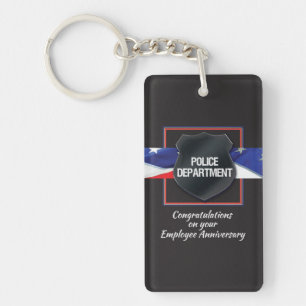 Custom Name, Police Employee Anniversary Key Ring