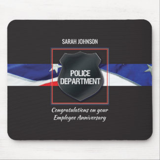 Custom Name, Police Employee Anniversary Mouse Mat