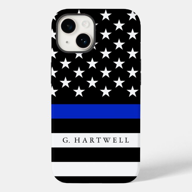 Custom Name Police Flag Case-Mate iPhone Case (Back)