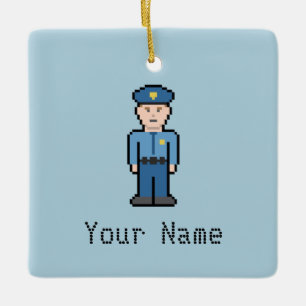 Custom Name Police Officer Ceramic Tree Decoration