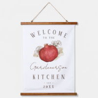 Custom Name Pomegranate Fruit Kitchen Art 
